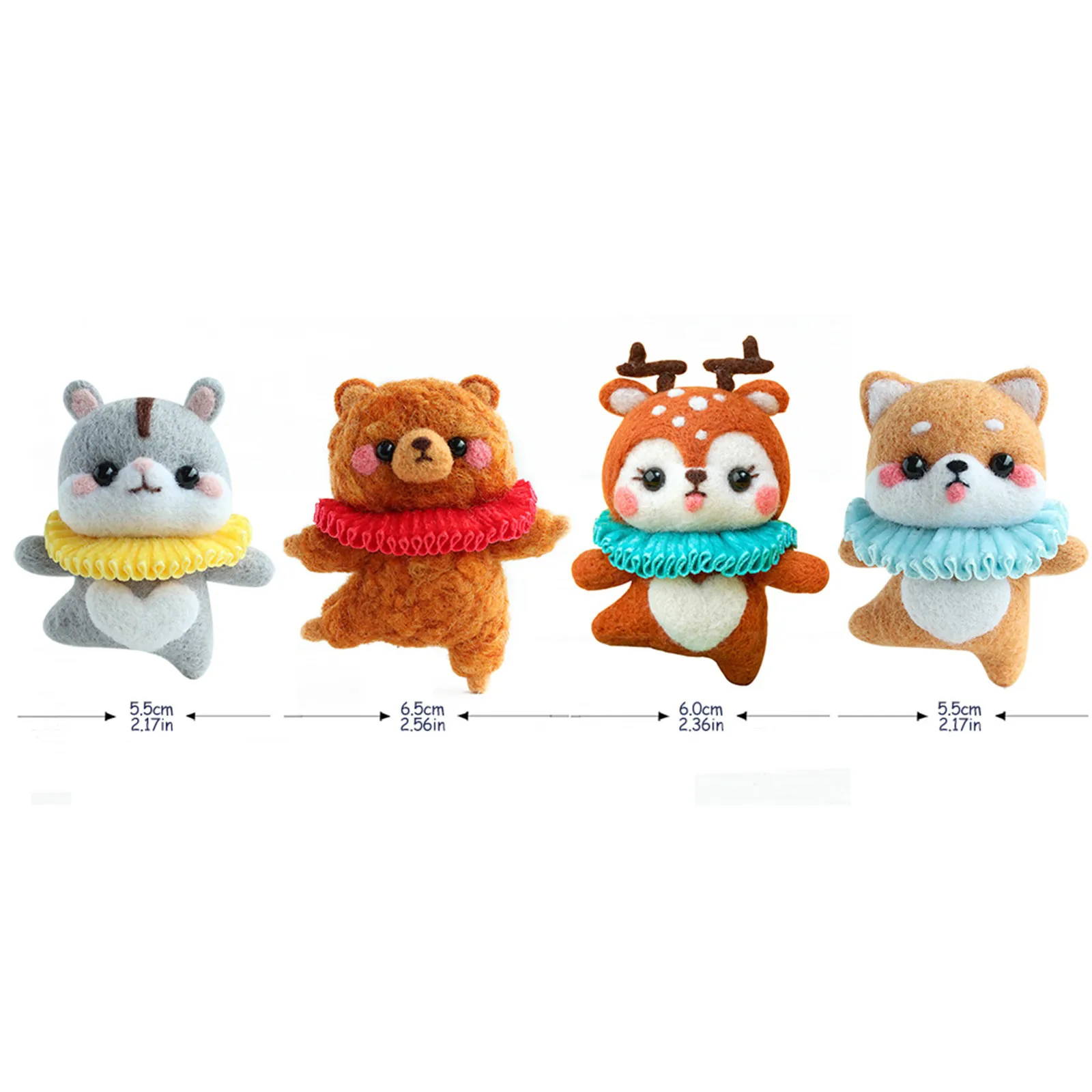 

kawaii stuffed animals toys for boys and girls Cute Dog Pattern Handmade DIY Poke Wool Felts Material Production Package