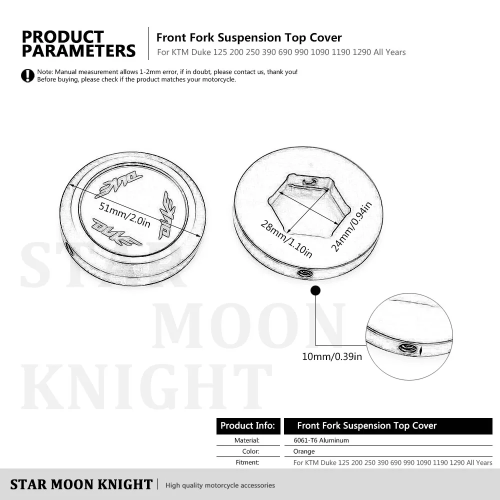 Алюминиевая передняя подвеска вилки для мотоцикла с ЧПУ верхняя крышка DUKE 125 200 250