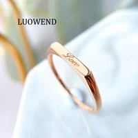 luowend 18k rose gold wedding band gold ring anillos mujer women engagement ring customize word design the ring for yourself