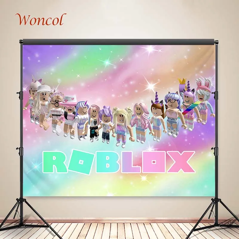 Фон Woncol Roblox для фотосъемки на день рождения фоны игровой робот радужные цвета
