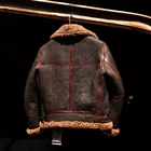 Мужское пальто из натуральной овечьей кожи, теплая куртка-бомбер большого размера из мериносовой овечьей шерсти в европейском и американском стиле, CDB3-6, B3