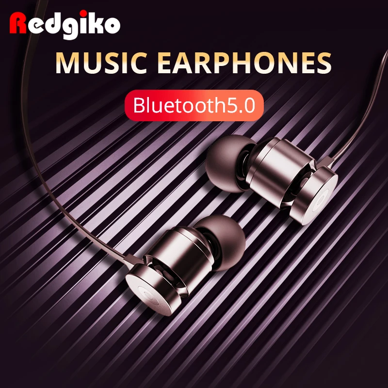Redgiko наушники Handsfree Bluetooth вкладыши с шумоподавлением гарнитура Спорт обновлением