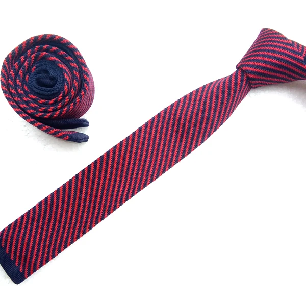 Mens Knit Ties For Women Solid Skinny Slim Narrow Horizontal Jacquard Woven Square End Textured Necktie Microfiber Hand Made | Аксессуары