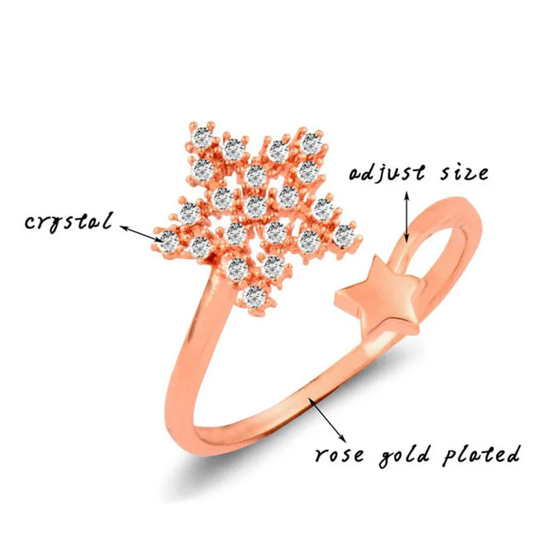 SINLEERY элегантные кольца миди с микрозакрепкой кристалл звезда снежинка