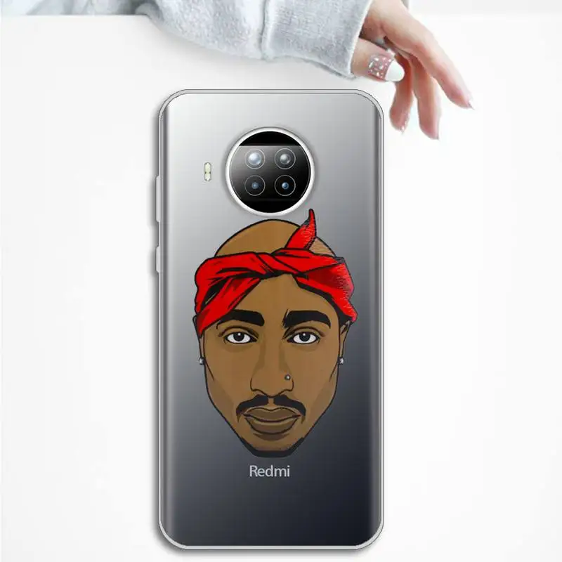 

Rapper 2Pac Makaveli Tupac Amaru Shakur Phone Cases Transparent Clear for Xiaomi Redmi note 10 t 8 9 pro lite 11