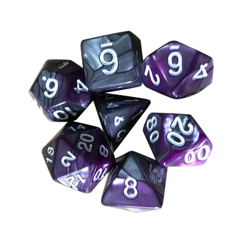7 шт./компл. D4-D20 мульти-сторонее акриловое кости TRPG ИГРА Подземелья и Драконы многогранные на Рождество и Хеллоуин; инструменты Прямая поставка - Цвет: F