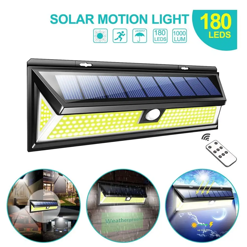 Уличная Светодиодная лампа на солнечной батарее 180 светодиосветодиодный 3 режима