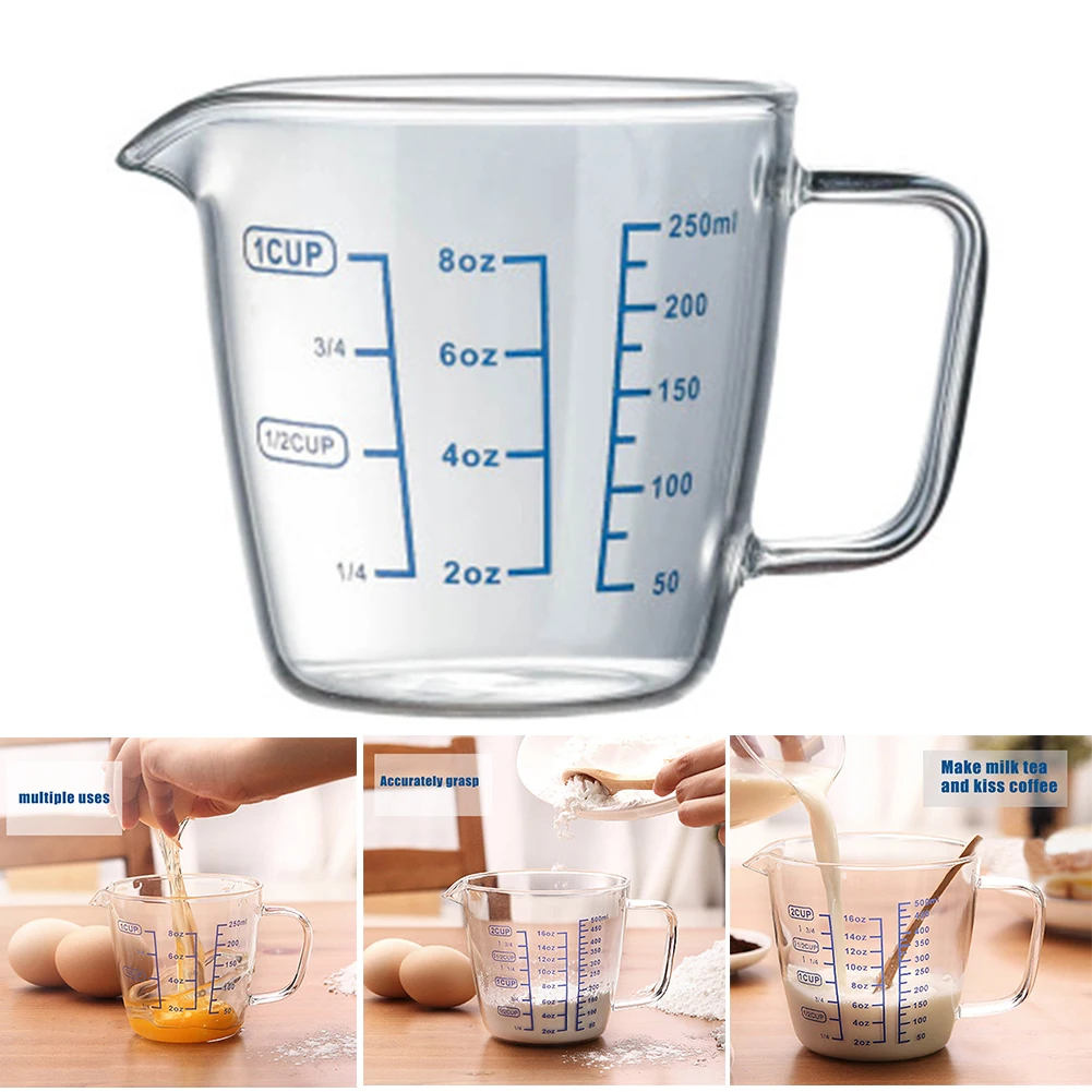 

Heat-resistant Glass Measuring Cup with Scale Children Milk Cup High Borosilicate Glass Cups FU