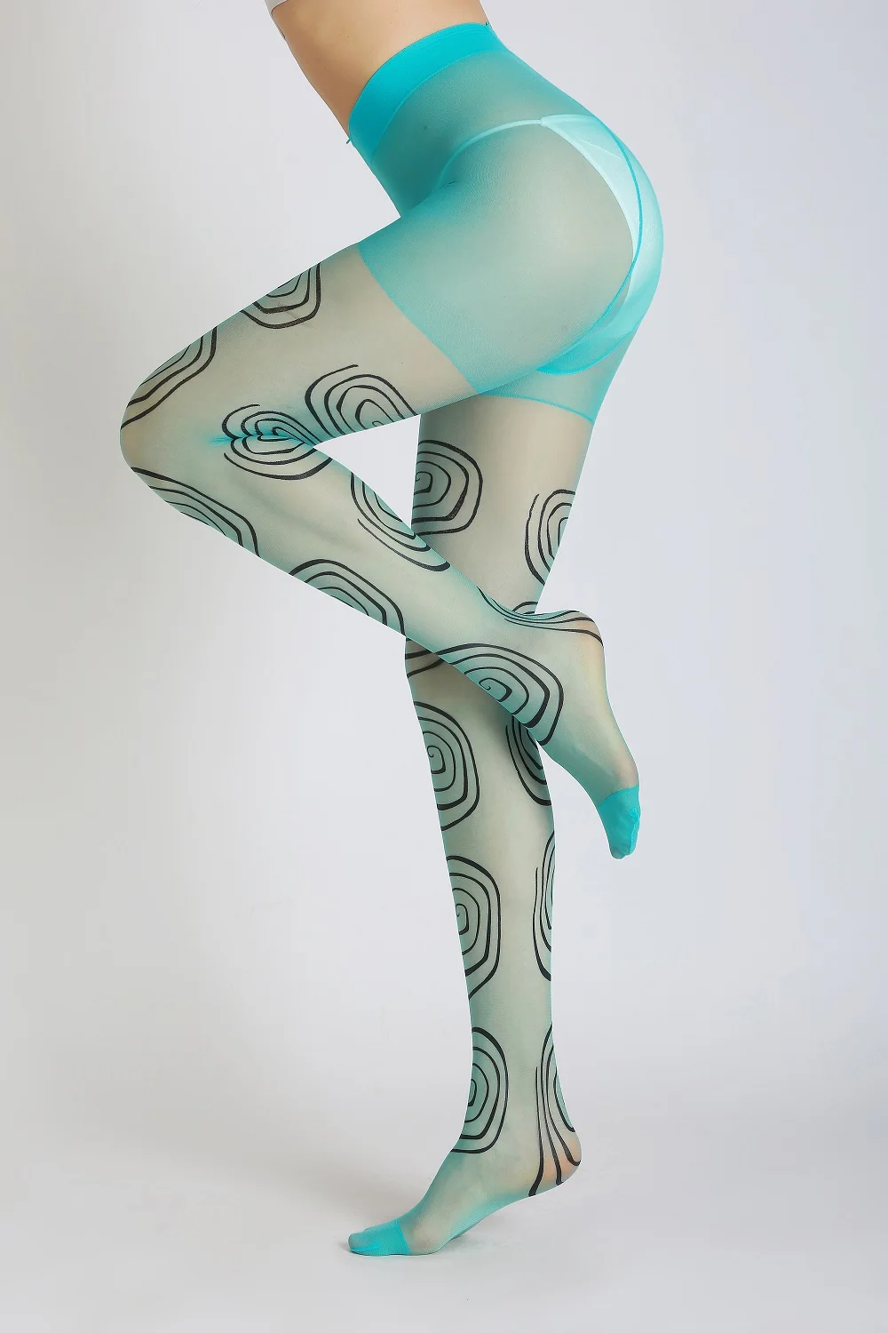 

New Designs High Quality Sexy Circle Print Round Dizziness Tights Transparent Pantyhose Womens Stockings