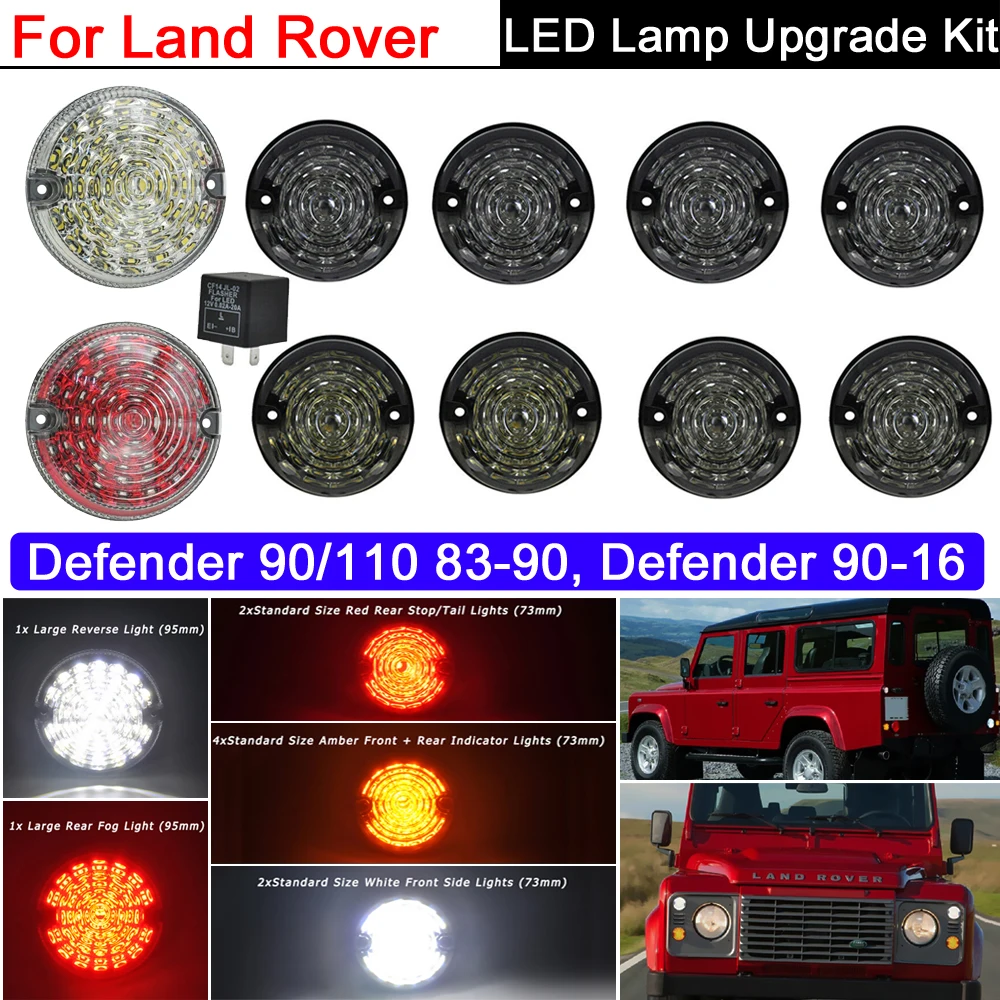

10pcs LED Light Include Turn Signal/Position/Brake/Fog/Reversing Light Complete LED Lamp Upgrade Kit For Land Rover Defender