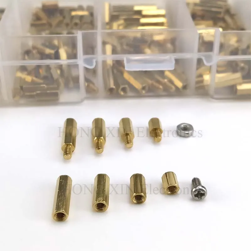 300Pcs/M2 PCB Threaded Female Brass Standoff Spacer Board Hex Screws Nut Assortment Box kit set | Обустройство дома