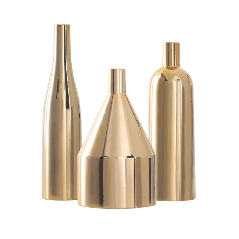 

80% Hot Sales!! Ceramic Vase Elegant Design Tall Electroplate Gold Color Modern Simplicity Flower Vase for Home