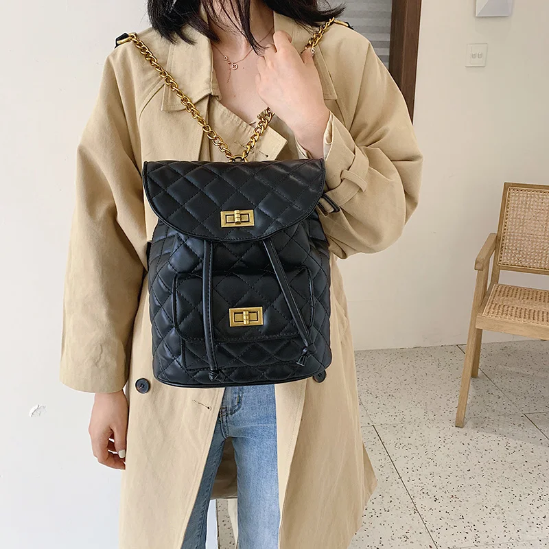 DORANMI кожаный мини-рюкзак в клетку с бриллиантами женские рюкзаки 2019 роскошный