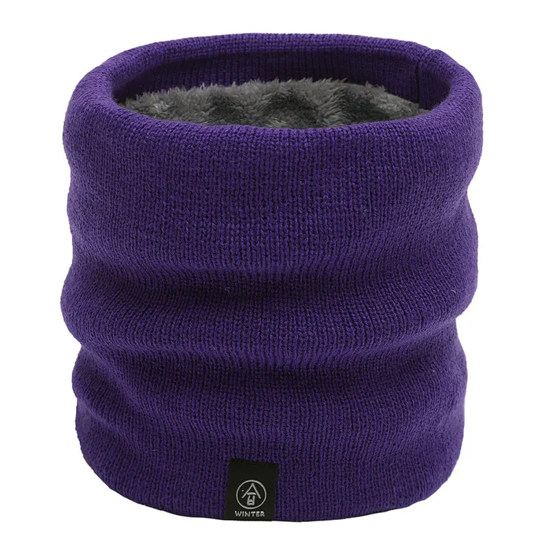 Purple Модные вязаные шарфы, зимние теплые шарфы для шеи для мужчин и женщин, лыжные гетры для шеи, маска для лица - Цвет: Purple