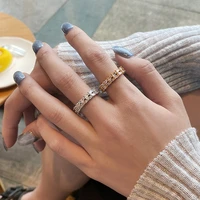 guangyao fashion jewelry rings set hot sale metal alloy hollow round opening women finger ring for girl lady party wedding gifts