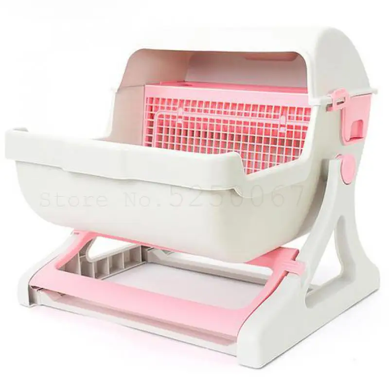 Полуавтоматический туалет для кошек полузакрытый домашних животных раковина с