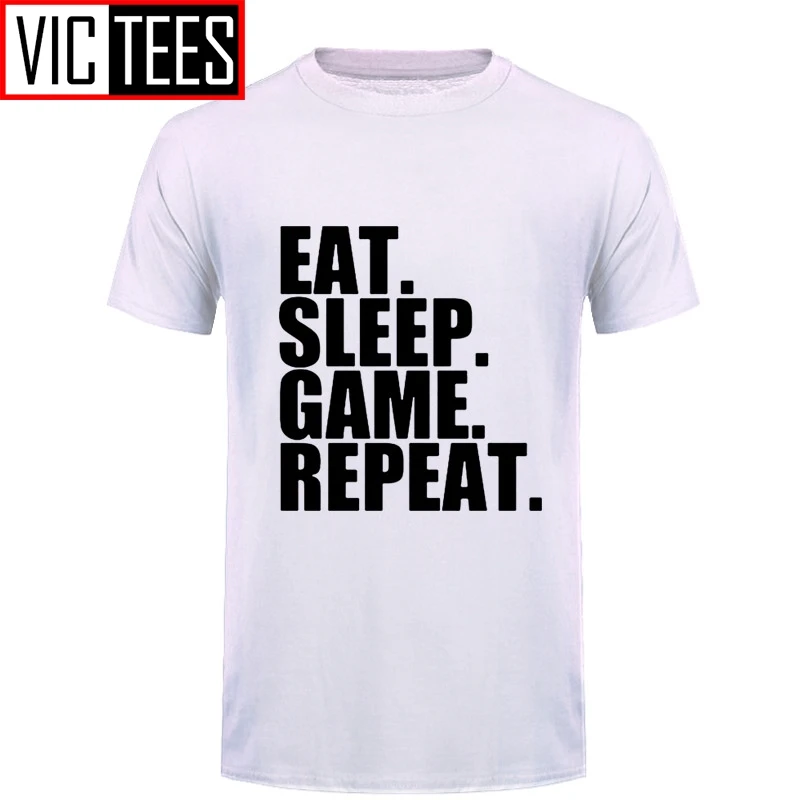 Забавная Летняя мужская футболка с надписью Eat Sleep Game забавная Мужская для