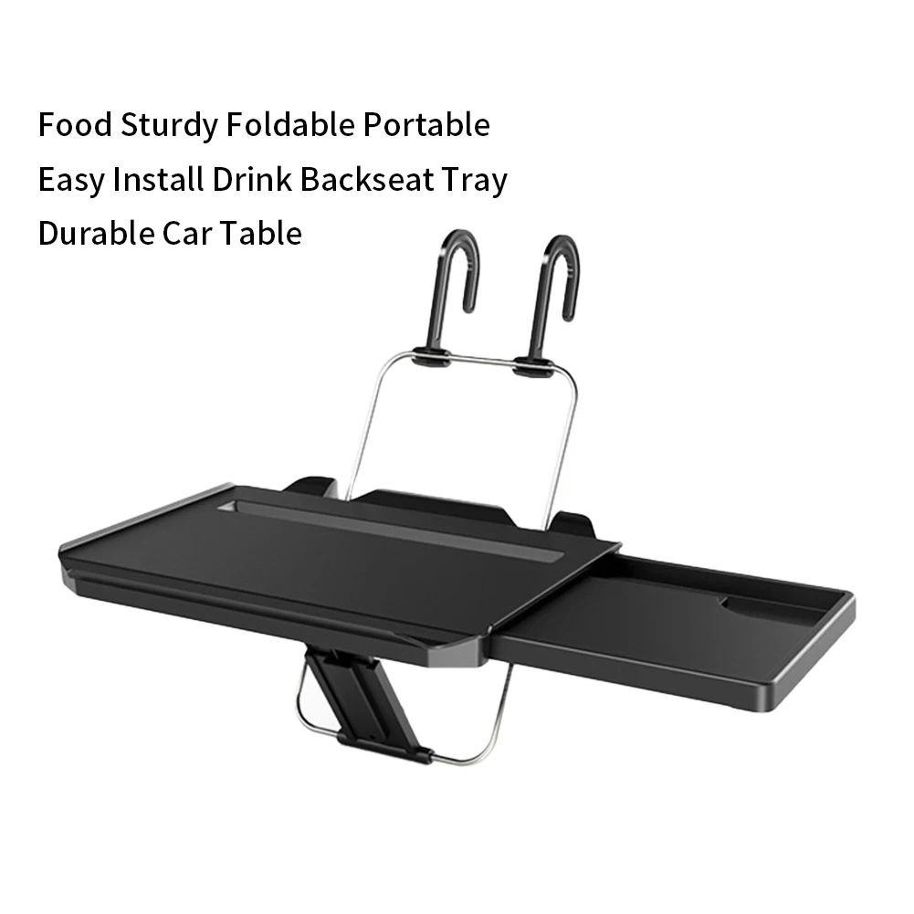 

Anti Slip Sturdy Car Table Automotive Interior ABS Drink PC Support Slot Easy Install Dining Backseat Tray Foldable Portable