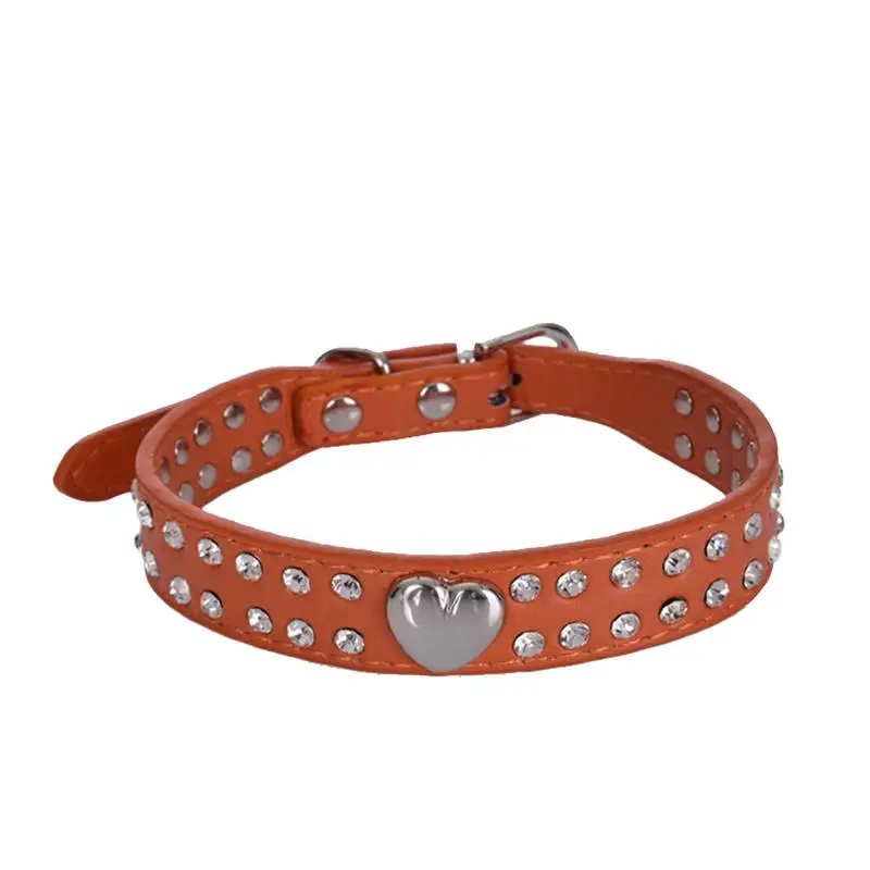 

Comfortable Suede Fiber Crystal Dog Collar Glitter Rhinestone Dog Collars Zinc Alloy Buckle Collar for Small Dogs Cat XXS/XS/S/M