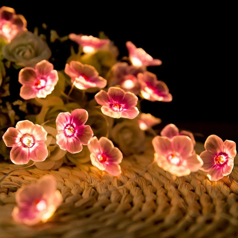 

Цветок гирлянды вишня в цвету света 20 светодиодов гирляндой для Спальня вечерние стол, свадьбы, Рождества, украшения