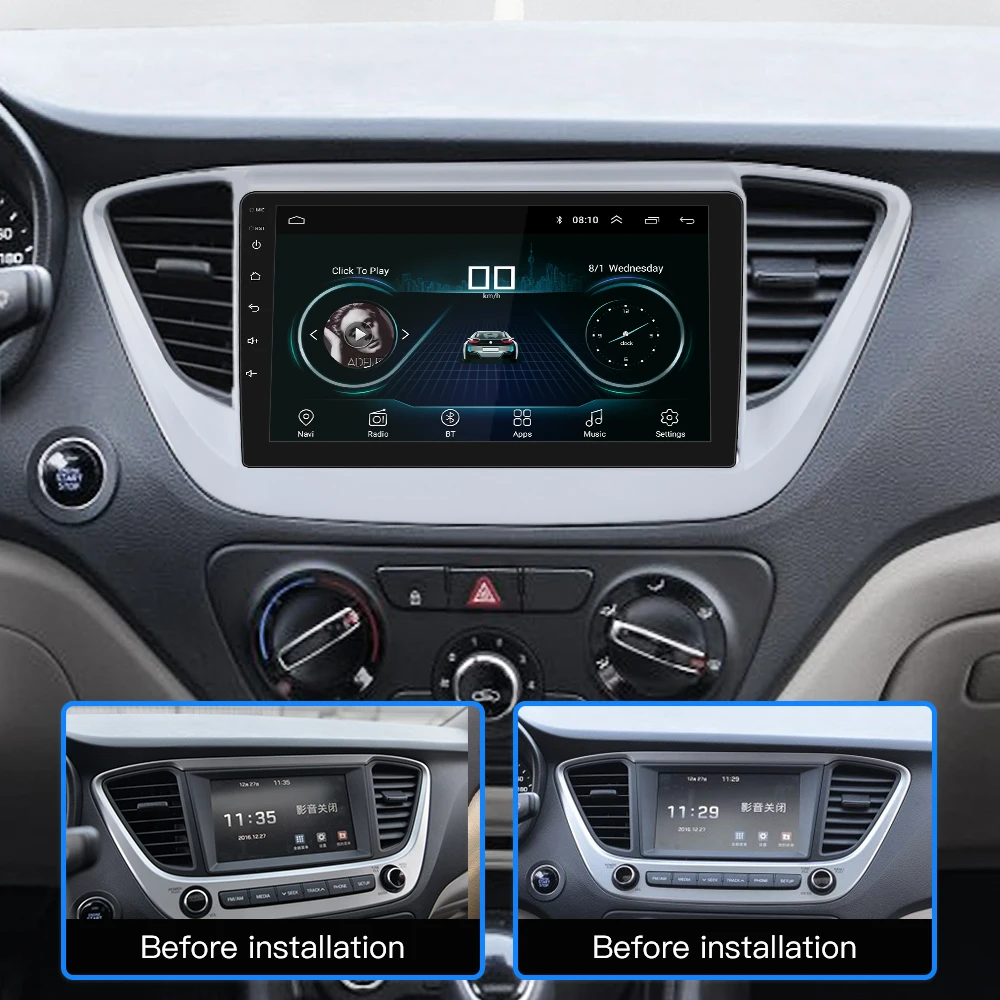 2din автомобильный Радио Android 8 1 мультимедийный плеер навигация GPS 9 дюймов для Hyundai