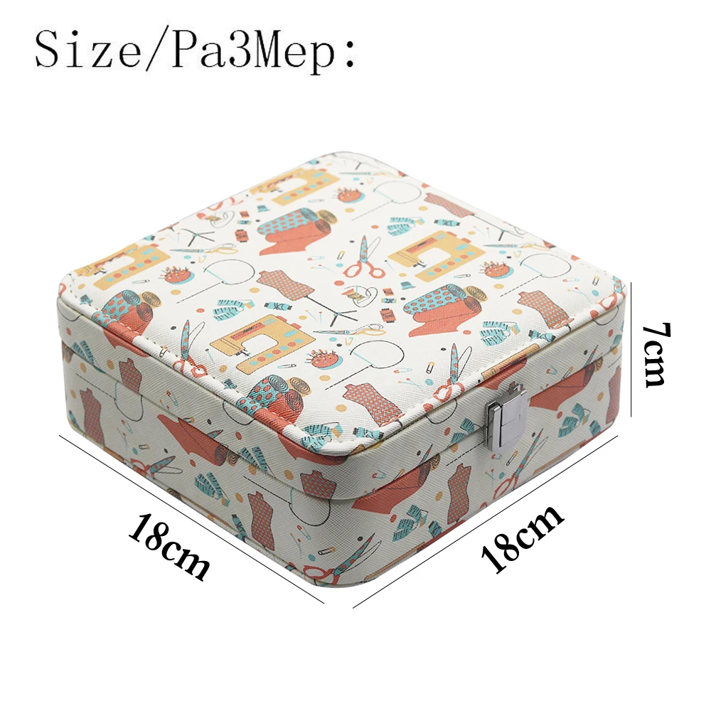 

Portable Travel Sewing Box with Sewing Kits DIY Quilting Thread Stitching Needles Threader Tape Scissor Storage Organizer