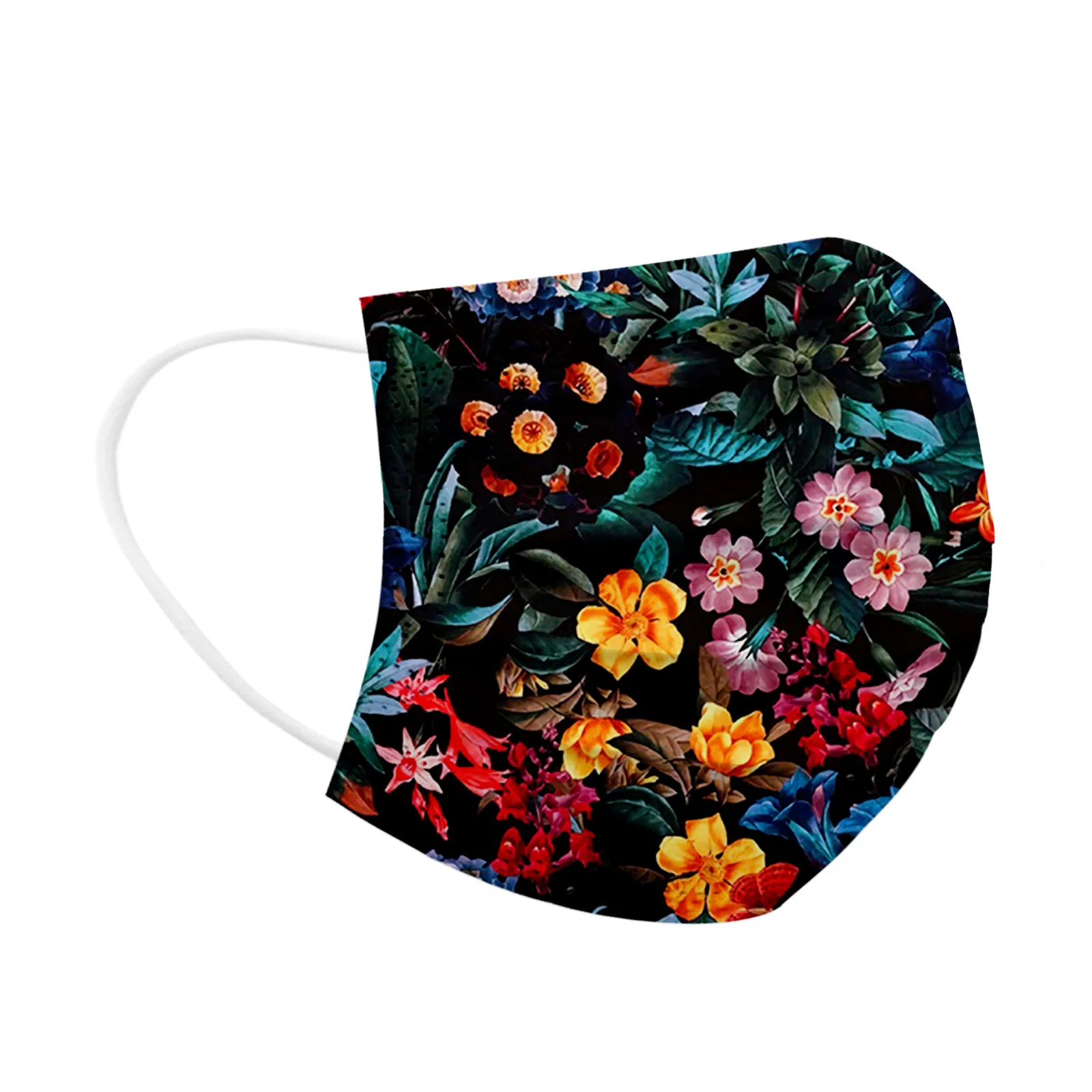 

50PC Face Cover Safety Air Fog Face Masks Fashion Flower Print masques Masks for Protection Face Mask Disposable Earloop Mask