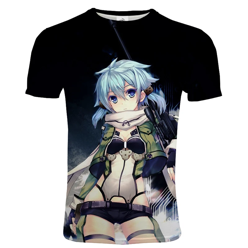 

2021 Summer Style Sword Art Online 3D Printed T Shirt Men Women Fashion Casual Harajuku Sweatshirt Short Sleeve Oversize Tops