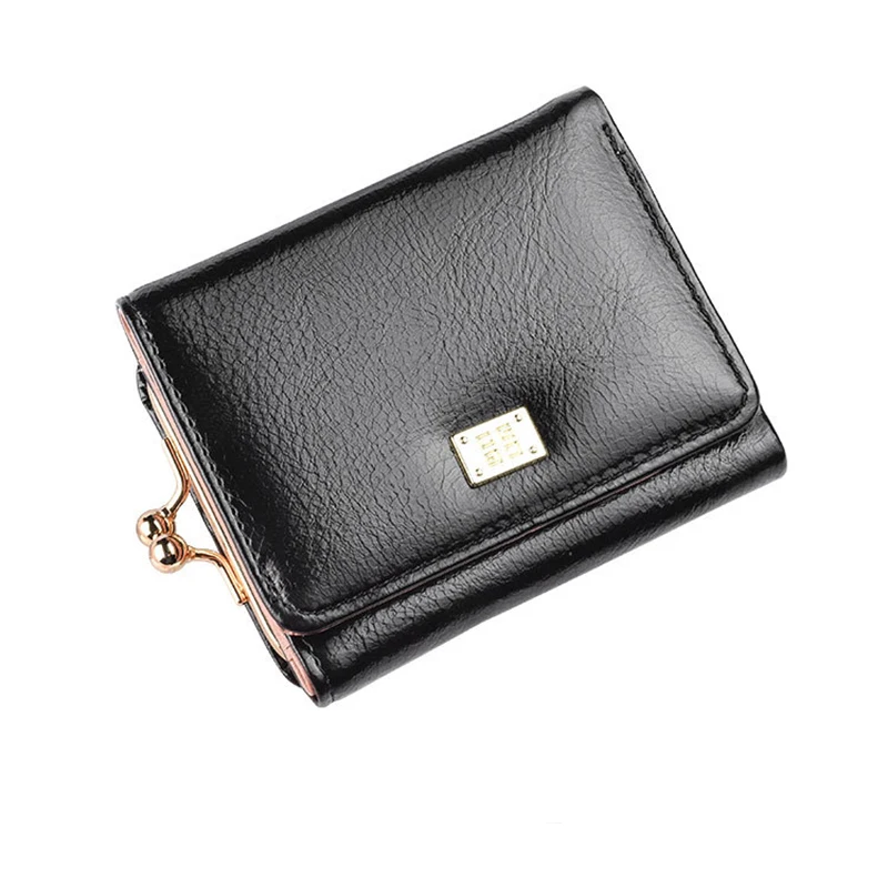 2019 женские кошельки в три сложения с карманом для монет розовые из искусственной