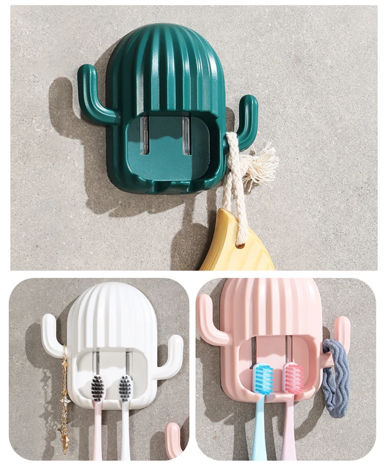 Кактус на присоске для хранения зубных милые перфорация Многофункциональный
