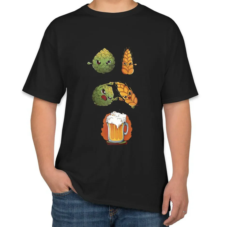 Camiseta анти Arrugas Tamano Grande Para Hombres Cerveza Fusion Algodon Organico | Мужская одежда