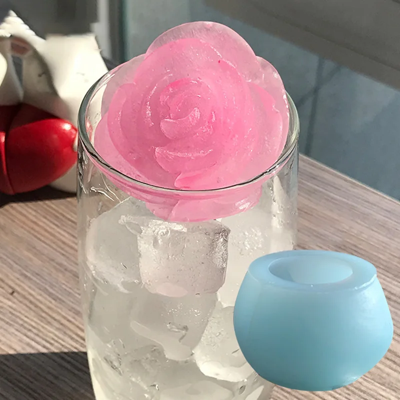 3D силиконовые розового Форма кубики льда прессформы для коктейлей напиток со