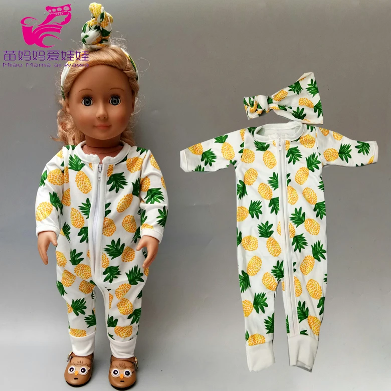 

43cm baby Doll clothes pajama set baby doll jumpsuit for 18 inch 45cm dolls clothes jumpsuit