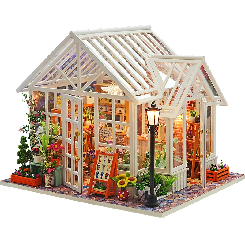 DIY Dollhouse Wooden Doll Houses Miniatures for dolls dollhouse Furniture Kit doll houses Toys for Children Gift Sosa Greenhouse