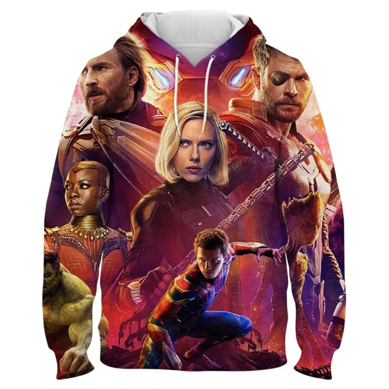 Толстовка с капюшоном для мужчин и женщин свитшот 3D принтом супергероев Marvel