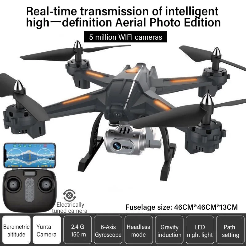 Горячая rc вертолет 20 мин Летающий Дрон с 1080P WiFi FPV камера RC Квадрокоптер электрическая игрушка Дрон самолет подарок на день рождения - Цвет: black 5mp camera