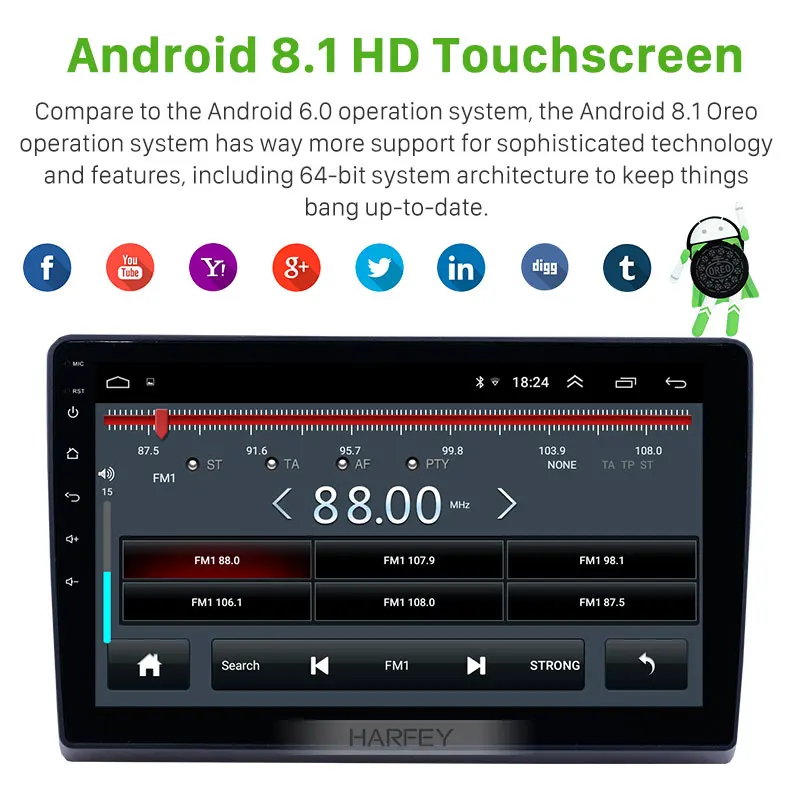 Harfey 10 1 дюймовый автомобильный GPS-радиоприемник для Ford New Transit 2009 2010 2011-2019 Android 9