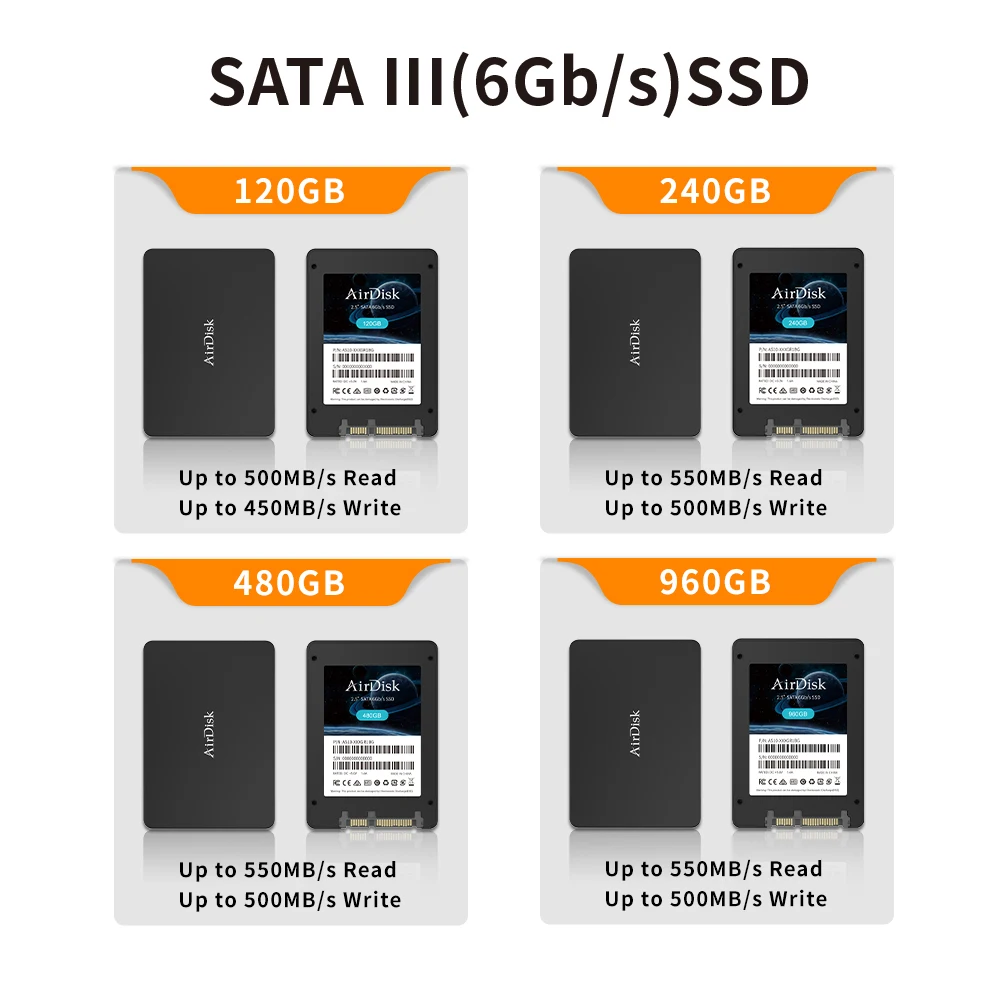 Внутренний твердотельный накопитель AirDisk S10 SSD 120 ГБ 240 480 960 2 5 дюйма SATA SATAIII 6 дюймов