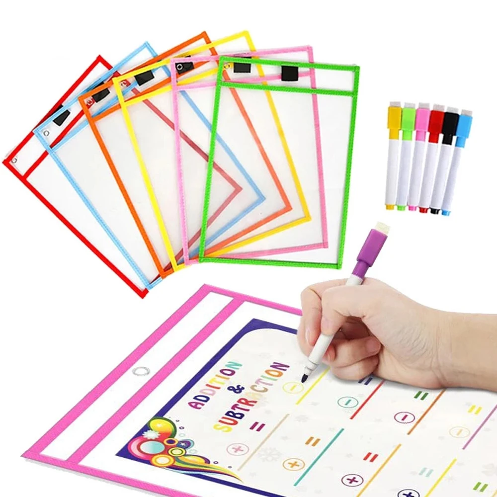 

Transparent Dry Brush Bag Can Be Reused With PVC PET Writing Dry Wipe Bag Drawing Toy For Kids Children Adult