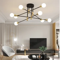 modern led chandelier black e27 edison bulbs indoor light fixtures for restaurant kitchen bedroom living room lamp