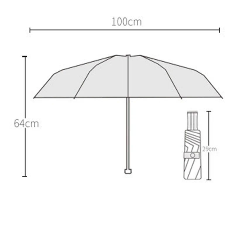 Зонт от солнца защита УФ чистый дождь двойное использование 50 складной Маленький