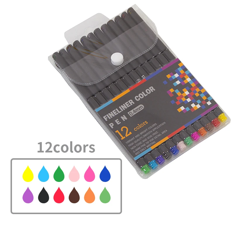 

Fineliner Pen Set 12/24/36 Colors 0.4mm Micron Liner Marker Pen Color Drawing Sketch Art Fine Liner Pen Set