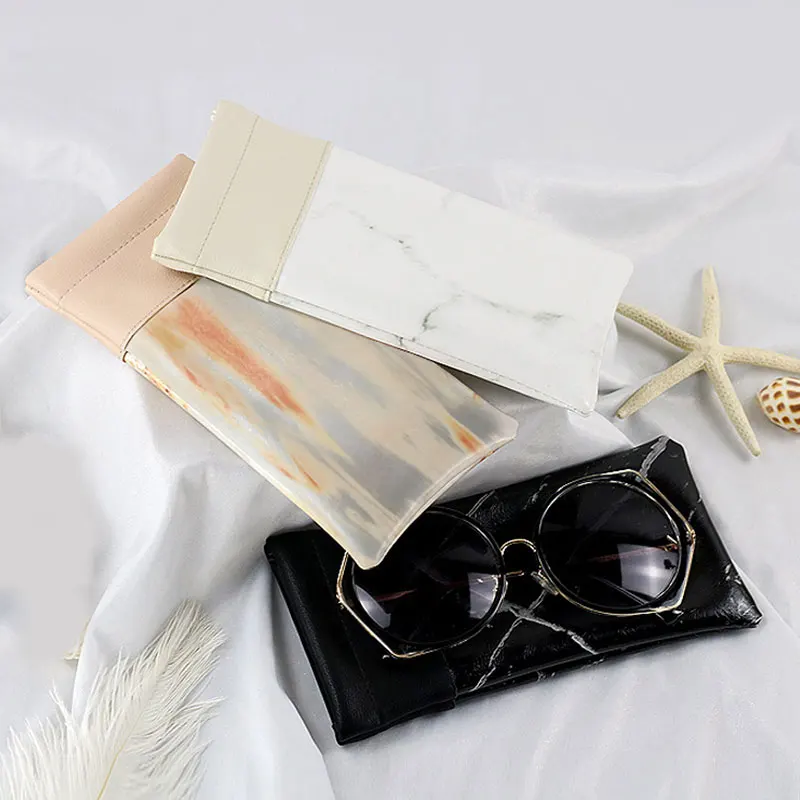 

Marble Pattern Glasses Box Spectacle Optical Glasses Bag Waterproof PU Portable Sunglasses Holder Eyewear Protector