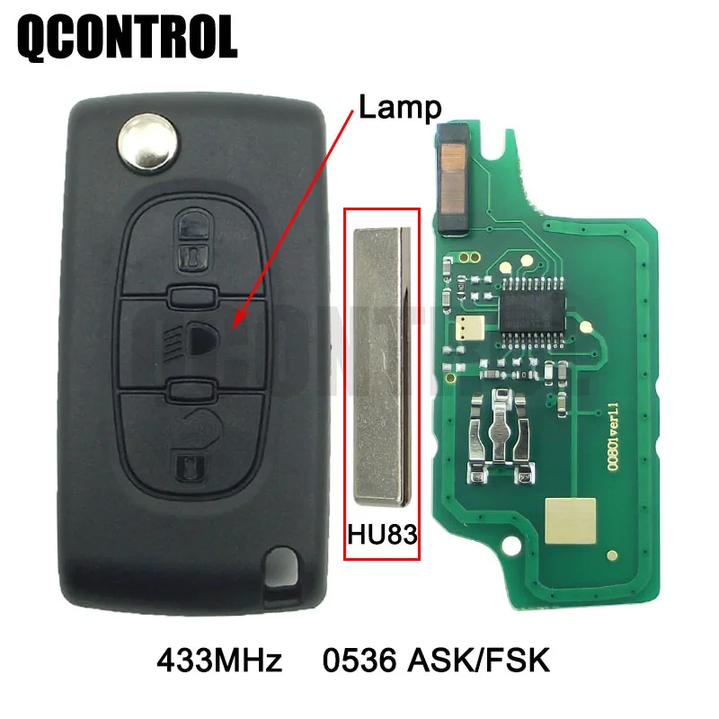 QCONTROL Новый дистанционный ключ для PEUGEOT 207 208 307 308 408 Partner 433MHz Автомобильный Дверной