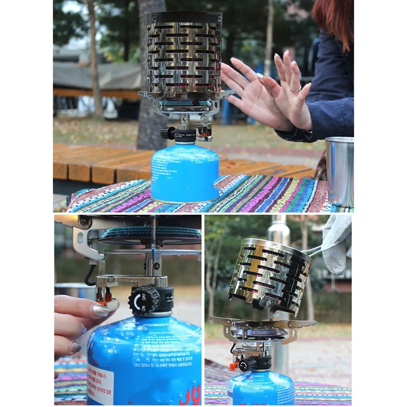 

Mini Heater Stove Resistant Outdoor Camping Gas Heater Stove Portable Warmer Heating Cover Stove Camping Accessories
