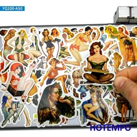 50pcs retro sexy leggy stocking beauty fashion pretty women sticker for phone laptop luggage skateboard car waterproof stickers