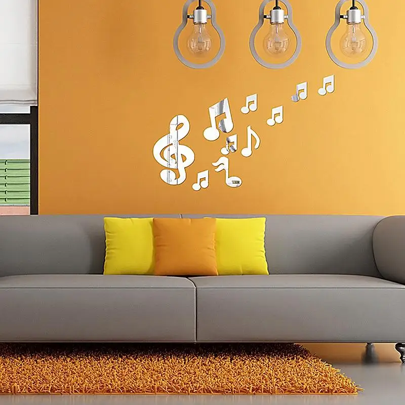 10pcs Note DIY Современные акриловые настенные зеркальные наклейки s в форме цветка для ванной комнаты спальни Необычные художественные декоративные зеркальные 3D наклейки - Цвет: 10pcs Note