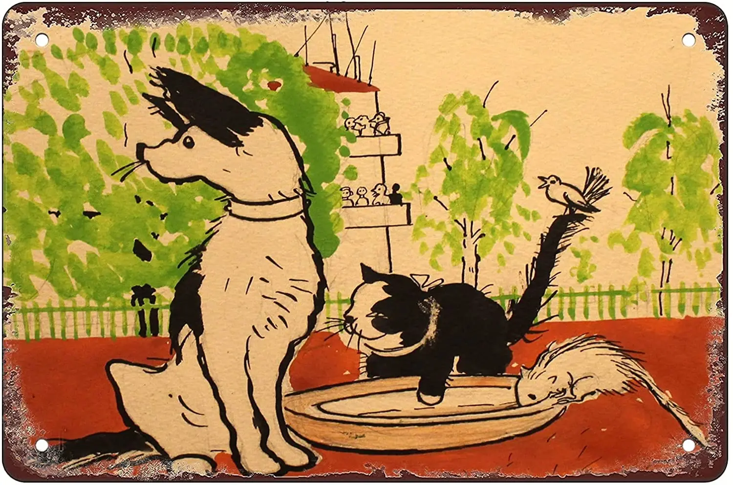 

Rosefinch Stone Cat, Dog, Squirrel Retro Metal Sheet Signs, Wall Decoration of Bars, Restaurants,Garage, Home,cafes and Bars