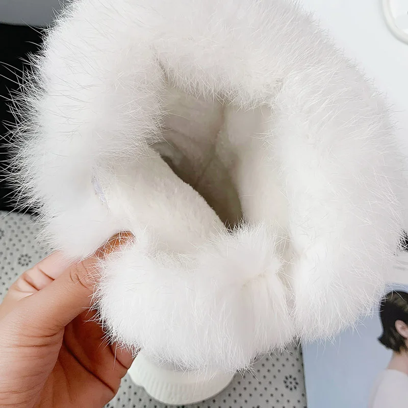 Rimocy/женские белые зимние ботинки женские блестящие ботильоны с меховым