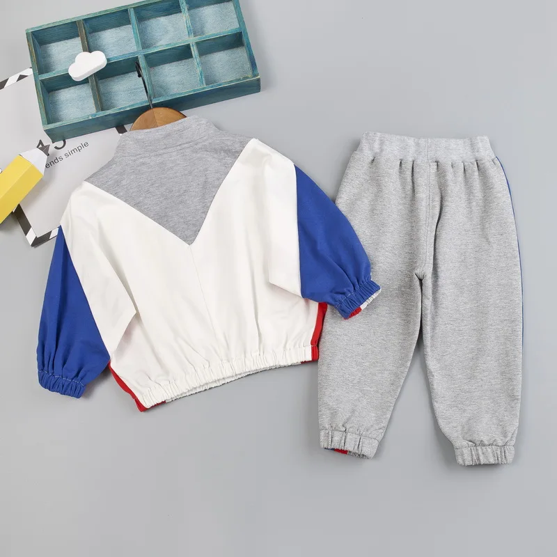 Kids Clothes Boys 2-Piece V Sweatshirt + Cotton Pants with Side Stripe Set Children Toddler Boy Spring Autumn Clothing | Детская одежда